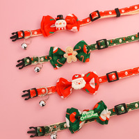 Ensemble collier et nœud papillon de Noël pour animaux de compagnie, collier réglable pour chien et chat avec clochette et boucle de sécurité, accessoire de fête