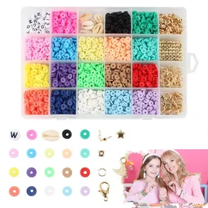 DIY beads 24-cell plastic box packaging color discs clay bead bracelet kit