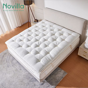 Venta al por mayor de fábrica, colchón de resortes de bolsillo de espuma viscoelástica híbrido de felpa suave moderno de 14 pulgadas, alivio de presión de apoyo King - Product Image 2