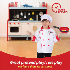 Disfraz de <span class=keywords><strong>Chef</strong></span> para Niños, Uniforme de Cocina de Color Blanco, Juguete de Imitación Moderno Occidental, Disfraz de Cosplay para Halloween - Product Image 5