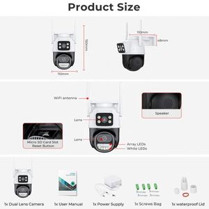 Wifi máy ảnh với màn hình Ổ cắm điện trong nhà cố định ycc 365 cộng với CCTV DC lần miễn phí vận chuyển cloudedge ứng dụng liên lạc ngoài trời 940nm - Product Image 6