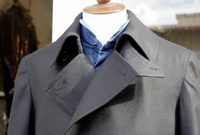 Manteau d'automne pour hommes de haute qualité marine foncé Long polyester coton Trench pardessus avec ceinture à Double boutonnage nouveau Design Long