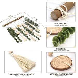 Décoration murale en feuilles d'eucalyptus nordique, tissée à la main, pour la décoration de la pièce, simulation de plantes vertes. - Product Image 5