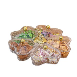 Plato giratorio con forma de flor para frutas con tapa, caja de almacenamiento de 1-3L para exhibir bocadillos, frutas secas y dulces - Product Image 2