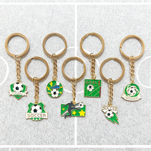 حلقة مفاتيح بشعار فريق كرة القدم بالجملة، إكسسوارات لعبة كرة القدم، سلسلة مفاتيح معدنية بتصميم مخصص - Product Image 2