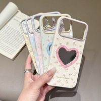 Étui de protection Lichicase personnalisé avec miroir de maquillage en forme de cœur pour Samsung A17 F17 M17 A18 A26 – Coque de téléphone tendance