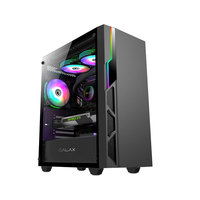Gabinete para PC Gamer GALAX Respect Mid Tower de Aleación de Aluminio con Ventilador, Vidrio Templado, Tira de Luz Frontal ARGB, Malla Negra