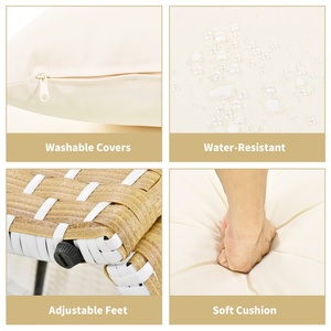 Ensemble <span class=keywords><strong>de</strong></span> canapé modulable rond <span class=keywords><strong>de</strong></span> luxe moderne et durable en rotin tressé bicolore avec auvent rétractable pour <span class=keywords><strong>jardin</strong></span> extérieur - Product Image 5
