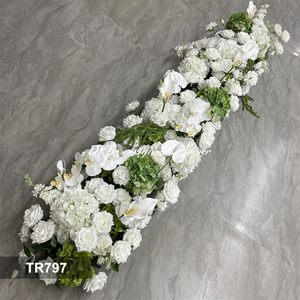 DKB Factory Wholesale Customized Decorative Flowers White Roses Baby Breath Artificial Flower Aisle <b>Table</b> Flower Runner - Product Image 3