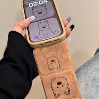 Étui magnétique à rabat peint à la main avec motif de chien West Highland pour iPhone 16 Pro Max, 15, 14, 13/12