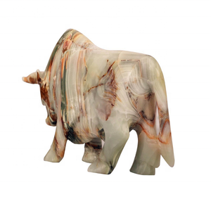 Figurine de taureau en onyx blanc, best-seller, sculptée à la main, artisanat en pierre pour la décoration de la maison, prix négociable - Product Image 6