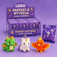 Échantillon Gratuit Porte-clés Peluche Dragon Personnalisé Boîte Mystère Oiseau OEM Fabricant d'Animaux en Peluche de Dessin Animé Jouet Boîte Mystère Personnalisée
