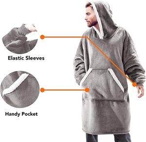 Sweat à capuche surdimensionné en molleton de polyester à carreaux pour femmes <span class=keywords><strong>avec</strong></span> <span class=keywords><strong>manches</strong></span> de <span class=keywords><strong>couverture</strong></span> à capuche portables douces pour adultes pour les pique-niques - Product Image 5