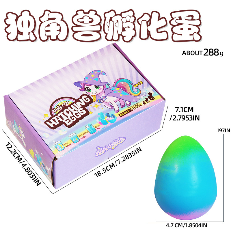 Pony unicorn rainbow hatching egg-6 egg english package