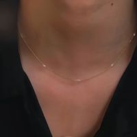 Collier fin en zircone cubique taille marquise, élégant, en or 14 carats et argent sterling 925, pour femme