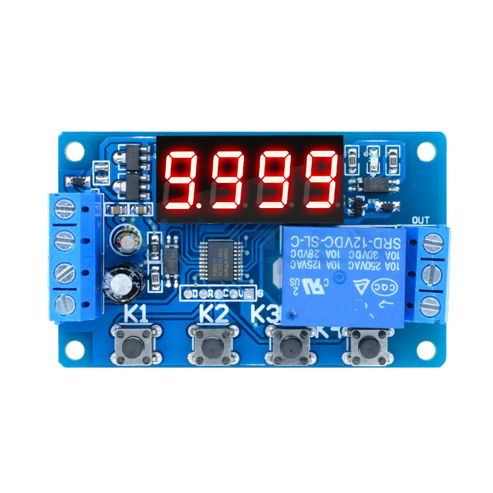 Sakelar Kontrol Pengatur Waktu DC 5V 12V 24V 10A Saklar Pengatur Waktu Relay Waktu Digital LED Sakelar Penunda Waktu Relay