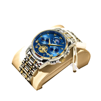 Montre-bracelet de luxe pour homme en acier inoxydable, mouvement à quartz, étanche, calendrier, chronographe