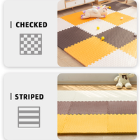 Tapis en mousse emboîtables noirs à motif diamant, tapis de sol de gym en EVA, grand tapis d'exercice géométrique en mousse EVA