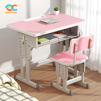 Ensemble bureau et chaise ergonomiques pour enfants 70x50cm, hauteur réglable avec étagère de rangement, bureau et chaise pour étudiants, école, maison, OEM