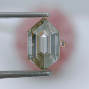 Amarillo pálido y blanco 20.0ct Joyería hecha a mano certificada Corte hexagonal 1.0ct Moissanite Diamante Suelto - Product Image 5