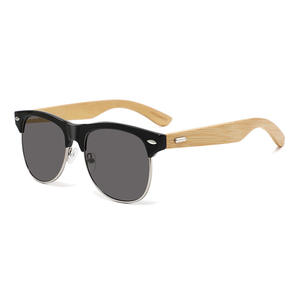 Gafas de Sol con Media Montura con Diseño de Madera, Lentes de PC con Protección UV400, Ligeras, Unisex, para Protección Solar, Conducir, Pescar y Actividades al Aire Libre - Product Image 4