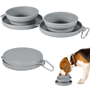 Bol de voyage pliable en silicone pour animaux de compagnie, OEM ODM, pour extérieur, pliable, portable, pour chien, bol d'eau pliable pour chien - Product Image 1