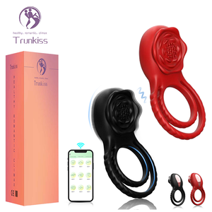Hot Selling Rose Vibrerende Haan Ring Volwassen Geslachtsproduct 9 Frequentie Trillingen Duurzaam Waterdicht Siliconen Materiaal Penisring - Product Image 1