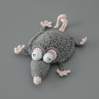 Sous-verres plats en crochet amusants en forme d'animaux (grenouille, écureuil, tortue, rat) pour tasses à café et décoration intérieure