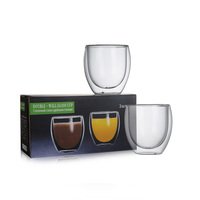 CnGlass haute qualité usine directe tasse à thé en verre soufflé à la main isolé Borosilicate Double paroi verre expresso tasse à café