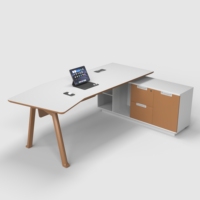 Bureau de direction en forme de L gestionnaire et personnel grande table de bureau mobilier de bureau au design moderne