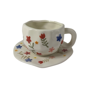 Irregular <b>Ceramic</b> Cups, Hand Printed <b>Ceramic</b> <b>Mugs</b>, Unique Patterns, Each Cup Is Handmade for Drinking Coffee, Tea, and Milk - Product Image 5