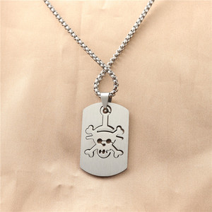 Collar con Colgante de Calavera de Acero Inoxidable para Hombre, Estilo Punk Retro, Cadena Tipo Placa de Identificación 12043 - Product Image 2