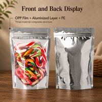 Sachets Doypack en Mylar aluminisé transparent d'un côté, de qualité alimentaire, réutilisables, thermoscellables, avec fermeture éclair, pour thé et aliments
