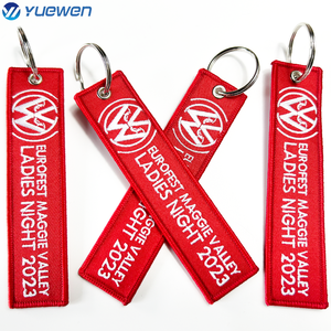 Bán buôn giá rẻ khuyến mại cá nhân tùy chỉnh mang nhãn hiệu Fob vải Keyring dệt logo Keychain keyholder cho du lịch quà tặng Keytag - Product Image 6