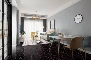 פורסלאנטו מודרני 60 x60 אריחי פורצלן שחור מבריק אריחי רצפת אריחים עם מראה שיש לסלון וחדר אמבטיה - Product Image 6