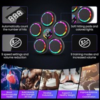 Machine de boxe musicale intelligente RS, murale, réglage de la vitesse sur 9 niveaux, machine de boxe à un coup, lumière LED noire pour enfant et adulte