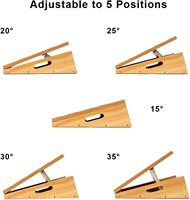 Tabla Inclinada Profesional de Madera Ajustable para Estiramiento de Pantorrillas, Alfombrilla Antideslizante para Ejercicios de Rodillas, Tobillos, Talones, Pies y Piernas