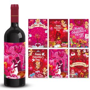 <span class=keywords><strong>Étiquettes</strong></span> de bouteille de vin en forme de cœur, cadeaux de la Saint-Valentin, ensemble d'autocollants romantiques avec des messages d'amour pour une surprise de mariage, décoration d'anniversaire - Product Image 6