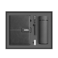 Coffrets cadeaux d'entreprise personnalisables - Bouteille isotherme, carnet, stylo avec clé USB pour personnalisation