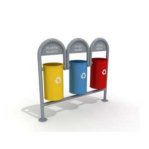 Unidad de residuos de reciclaje de metal 3x30L para uso en camiones de basura - Product Image 1