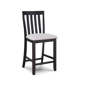 DB 2-Piece Minimalist Counter Height Dining <b>Chair</b> Set Black/Light Gray Slat Back Wooden <b>Chair</b> for Living Rooms <b>Restaurants</b> PP - Product Image 3