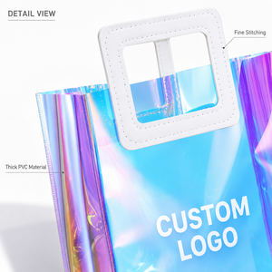 Eco-Friendly Reusable Pvc Carry Plastic Beach Bag Iridescent Design Waterproof Laser Pvc Bag - Product Image 4