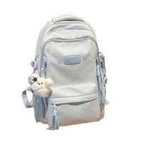 Mochila Escolar de Nailon de Gran Capacidad para Estudiantes de Secundaria, Estilo Moderno, con Múltiples Compartimentos