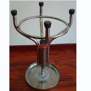 Tabouret rond en acier inoxydable avec mécanisme de levage en spirale pour chaise de bureau, conception à trois ou quatre pieds, base épaissie - Product Image 3