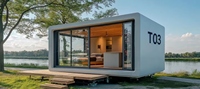 Cabine Apple préfabriquée de luxe Villa de 20 pieds et 40 pieds avec bureau modulaire au design moderne Installation rapide pour le glamping dans les hôtels et les centres de villégiature
