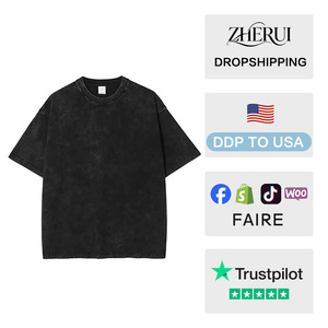 Manufacturers Direct Sales Vintage Wash T-Shirt 100% Coton Women's Streetwear T-Shirt - Product Image 2
