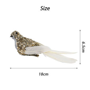 ตุ๊กตา<span class=keywords><strong>นก</strong></span>ประดับต้นคริสต์มาสทำมือ ประดับเลื่อม<span class=keywords><strong>ขน</strong></span><span class=keywords><strong>นก</strong></span> พร้อมคลิปหนีบ ตกแต่งงานปาร์ตี้บ้าน<span class=keywords><strong>นก</strong></span>คริสต์มาส - Product Image 3