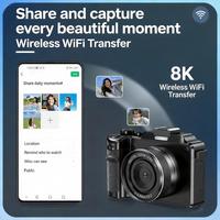 Cámara Digital para Vlogging DLC X9-8K, 8K 80MP, Lente Dual, Zoom 18X, WiFi, con Luz de Relleno para Amantes de la Fotografía