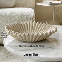 Plateau décoratif en céramique de style nordique à bords ondulés pour la maison, l'hôtel, le bureau, plateau de rangement créatif, plateau décoratif artisanal