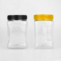Bouteille de stockage alimentaire transparente en PET avec bouchon à vis sans BPA, pot à poignée pour bonbons, collations, aliments pour bébés 970 ml